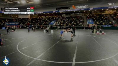 150 lbs Champ. Round 2 - Colton Vroman, Wilmot Union vs Kieran Akerson, Creighton Preparatory School