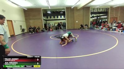 140lbs Cons. Round 3 - Ava Miranda, Peninsula (Girls) vs Talah Jansky, Kamiakin (Girls)