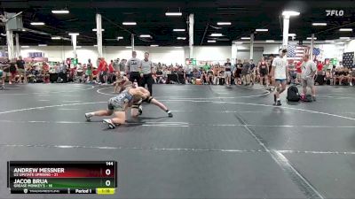 144 lbs Round 1 (4 Team) - Andrew Messner, U2 Upstate Uprising vs Jacob Brua, Grease Monkey`s