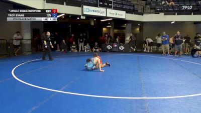 98 lbs 7th Place Match - Apollo Rojas-Crawford, Bear Cave Wrestling Club vs Troy Evans, Team PA