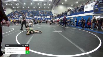 75 lbs Quarterfinal - Tucker Dickerson, Blanchard Youth Wrestling vs Tyson Walters, Madill Takedown