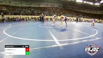 126 lbs Consi Of 8 #1 - Ashton Weems, Husky Wrestling Club vs Kale Fruits, Bristow Youth Wrestling