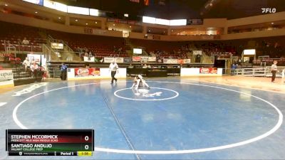 93 lbs Champ. Round 2 - Stephen McCormick, Prescott Mile High Middle Scho vs Santiago Andujo, Valiant College Prep