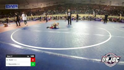 55 lbs Quarterfinal - Bennett Todd, Texas Elite Wrestling vs Tanner Reynolds, Shelton Wrestling Academy