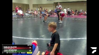 75 lbs Quarters & Wb (16 Team) - Harlan Milster, Patriot WC Blue vs Cade Sipniewski, Alabama Elite Gold