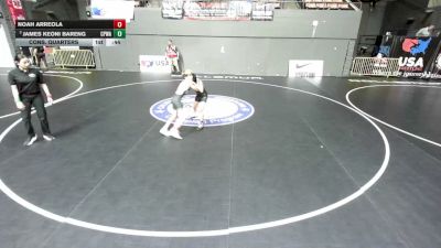 88 lbs Cons. Quarters - Noah Arreola vs James Keoni Bareng, College Prep Wrestling Academy