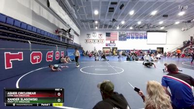 56 lbs Champ. Round 1 - Asher Circlebear, Camel Kids Wrestling vs Xander Slagowski, Windy City Wrestlers