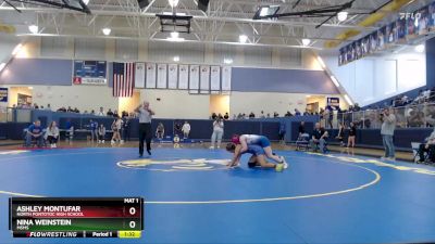 152 lbs 1st Place Match - Ashley Montufar, North Pontotoc High School vs Nina Weinstein, MSMS