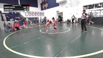 54 lbs Round 2 - Jayden Tate, Jr Panther Wrestling vs Joseph Chavez, Hemet Youth Wrestling Club