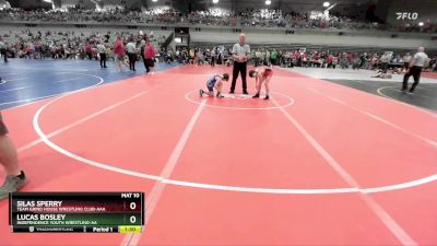 75 lbs Champ. Round 2 - Lucas Bosley, Independence Youth Wrestling-AA vs Silas Sperry, Team Grind House Wrestling Club-AAA