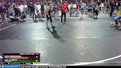 114 lbs Cons. Round 2 - Alex Herburger, Steel City Reloaded Wrestling Club vs Ben Barrett, Colorado