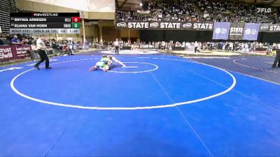 Girls 3A 130 lbs Champ. Round 1 - Eliana Van Horn, Shorewood (Girls) vs Brynja Arnesen, Kelso (Girls)