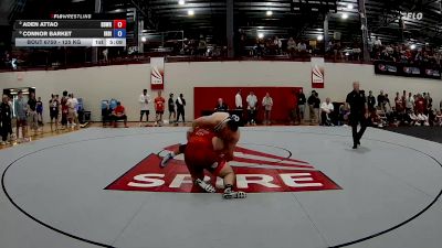 125 kg Cons. Round 9 - Aden Attao, Beaver Dam Wrestling Regional Training Center vs Connor Barket, Indiana