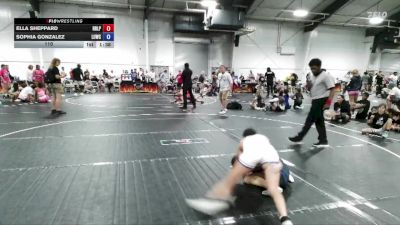 110 lbs Round 1 (4 Team) - Sophia Gonzalez, Level Up Wrestling Center vs Ella Sheppard, R&R Ladies Purple