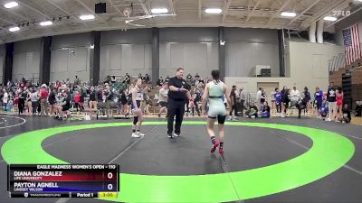 110 lbs Cons. Round 1 - Diana Gonzalez, Life University vs Payton Agnell, Lindsey Wilson