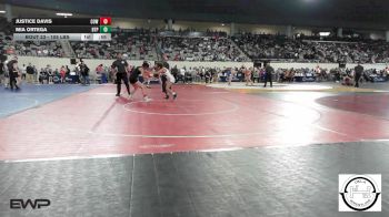 105 lbs Consi Of 4 - Justice Davis, Coweta vs Mia Ortega, Tulsa Blue T Panthers