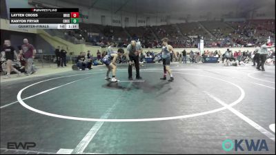 110 lbs Quarterfinal - Layten Cross, Brushy Wrestling Club vs Kanyon Fryar, Choctaw Ironman Youth Wrestling