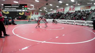 115 lbs 7th Place Match - Savannah Gutierrez, Redlands East Valley vs Isabella Fodera, Poway