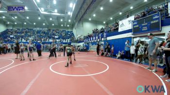 85 lbs Round Of 16 - Gunner Jackson, Tecumseh Youth Wrestling vs Joel Ramirez, Hennessey Takedown Club