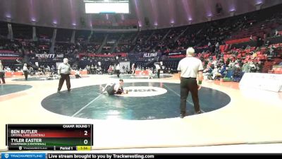 2A 160 lbs Champ. Round 1 - Ben Butler, Crystal Lake (Central) vs Tyler Easter, Champaign (Centennial)