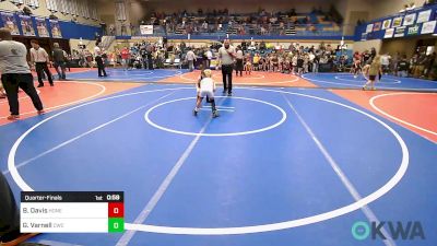 52 lbs Quarterfinal - Bo Davis, Honey Badgers Wrestling Club vs Grayson Varnell, Claremore Wrestling Club