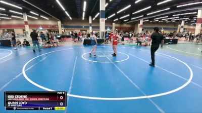 155 lbs Cons. Semi - GiGi Cedeno, Lake Highlands High School Wrestling vs Quinn Loyd, 3F Wrestling