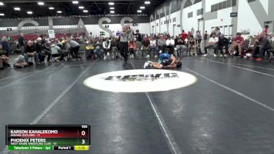 100 lbs Semis & 1st Wrestleback (8 Team) - Karson Kahalekomo, Indiana Outlaws vs Phoenix Peters, West Shore Wrestling Club