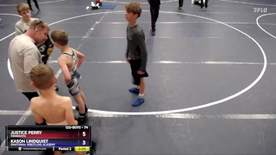 74 lbs Quarterfinal - Justice Perry, Minnesota vs Kason Lindquist, Owatonna Wrestling Academy