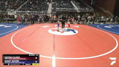 45 lbs Semifinal - Kayson Calkins, Green River Grapplers Wrestling vs Rowdy Baxter, Eastside United Wrestling Club