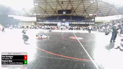 49.8-53.2 lbs Semis - Dru Dunigan, UP Outlaw WC vs Peyton Moe, Orting Jr. Cardinals Wrestling