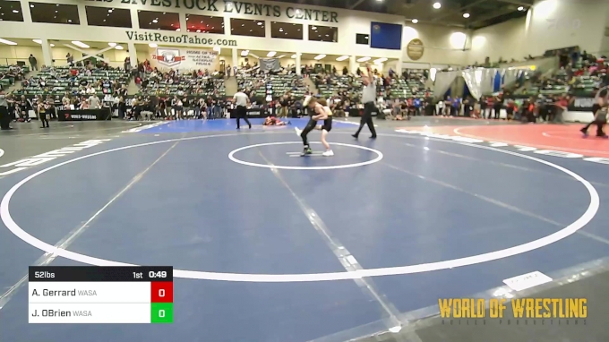 52 lbs Consi Of 16 #2 - Aicen Gerrard, Wasatch Wrestling Club vs Jag ...