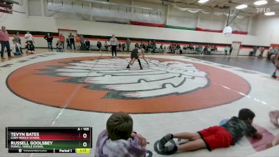 105 lbs Semifinal - Tevyn Bates, Cody Middle School vs Russell Goolsbey, Powell Middle School