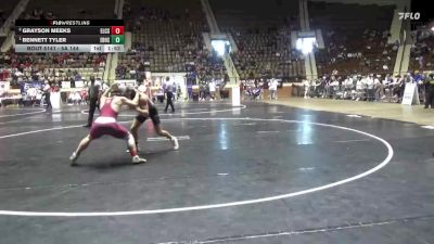5A 144 lbs 1st Place Match - Bennett Tyler, Elberta HS vs Grayson Meeks, Elmore County School