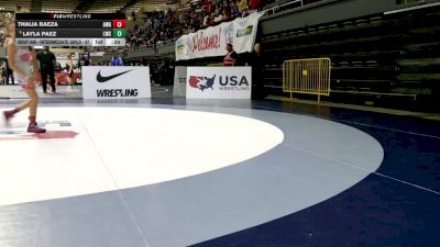 Intermediate Girls - 67 lbs Cons. Round 3 - Layla Paez, Livingston Wrestling Club vs Thalia Baeza, Amateur Wrestling Academy