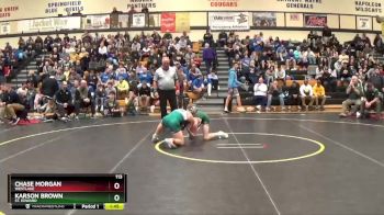 113 lbs Quarterfinal - Karson Brown, St. Edward vs Chase Morgan, Westlake