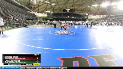 115 lbs Semifinal - Lahalee Michel, Omak Wrecking Crew Wrestling vs Izzabel Cruz, Junkyard Dogs Wrestling Club