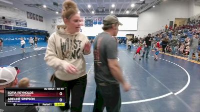 40-43 lbs Round 2 - Sofia Reynolds, Windy City Wrestlers vs Adeline Simpson, Douglas WC