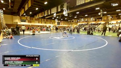 56 lbs 5th Place Match - Kaine Mercurio, Peterson Grappler?s vs Gregory Marquez, So Cal Hammers Wrestling