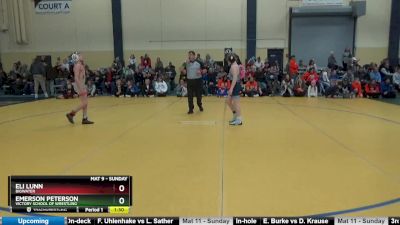 102 lbs Quarterfinal - Eli Lunn, BigWater vs Emerson Peterson, Victory School Of Wrestling