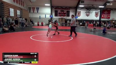 Bracket 10 lbs Round 1 - Addison Dunn, Fort Madison Wrestling Club vs Jasmine Jamison, Fort Madison Wrestling Club