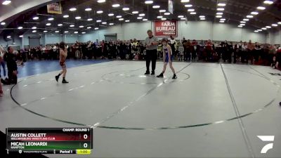 62 lbs Champ. Round 1 - Austin Collett, Williamsburg Wrestling Club vs Micah Leonardi, Hampton