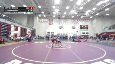 130 lbs Cons. Semi - Courtney Hunt, American Falls vs Mattisin Bidiman, Homedale