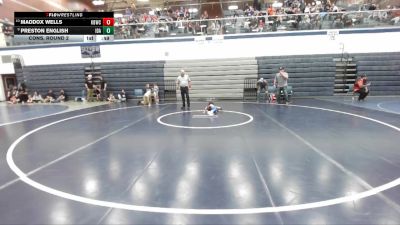 45 lbs Cons. Round 2 - Maddox Wells, Kimberly Bulldog Wrestling Club vs Preston English, Idaho