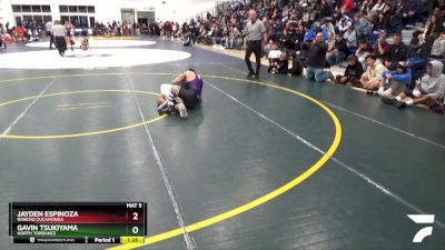 144 lbs Quarterfinal - Jayden Espinoza, Rancho Cucamonga vs Gavin Tsukiyama, North Torrance