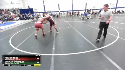 285 lbs Champ. Round 2 - Nelson Toro, North Central College vs Gunnar Garriques, University Of Chicago