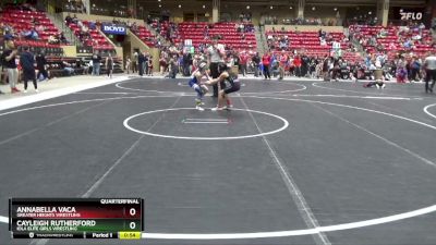 85 lbs Quarterfinal - Cayleigh Rutherford, Iola Elite Girls Wrestling vs Annabella Vaca, Greater Heights Wrestling