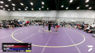 126 lbs Placement Matches (8 Team) - Gage Walker, Oklahoma Blue vs Eli Kirk, Oklahoma Red