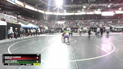 120 lbs Cons. Round 5 - Marcus Aleman, Fruitland vs Aldo Duran, Baker/Powder Valley