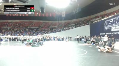 4A Boys 165 lbs Quarterfinal - Carson Weimer, La Grande Boys vs Jacob Landtroop, Sweet Home Boys