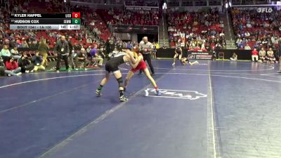 1A-106 lbs Cons. Round 3 - Kyler Happel, Lisbon vs Hudson Cox, Southeast Warren/Melcher-Dallas